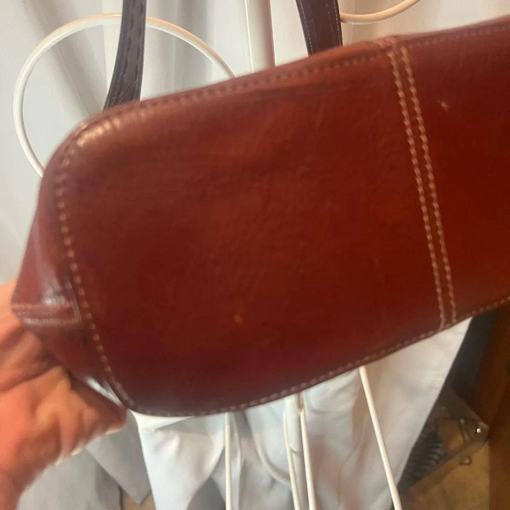 Fossil Vintage Rich Brown Leather Bag with Key Charm